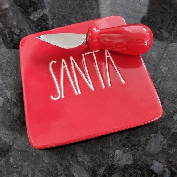 Rae Dunn "Santa" Red Cheese Board - Picture 1 of 4